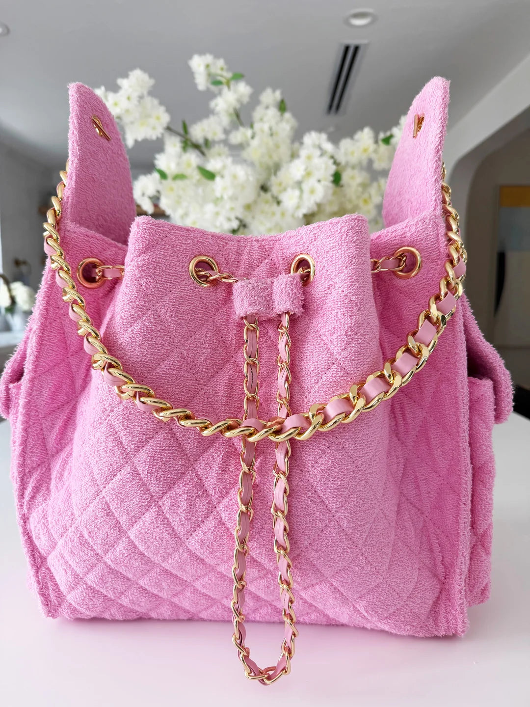 Bayshore Terry Cloth Bucket Bag Medium - Bubblegum