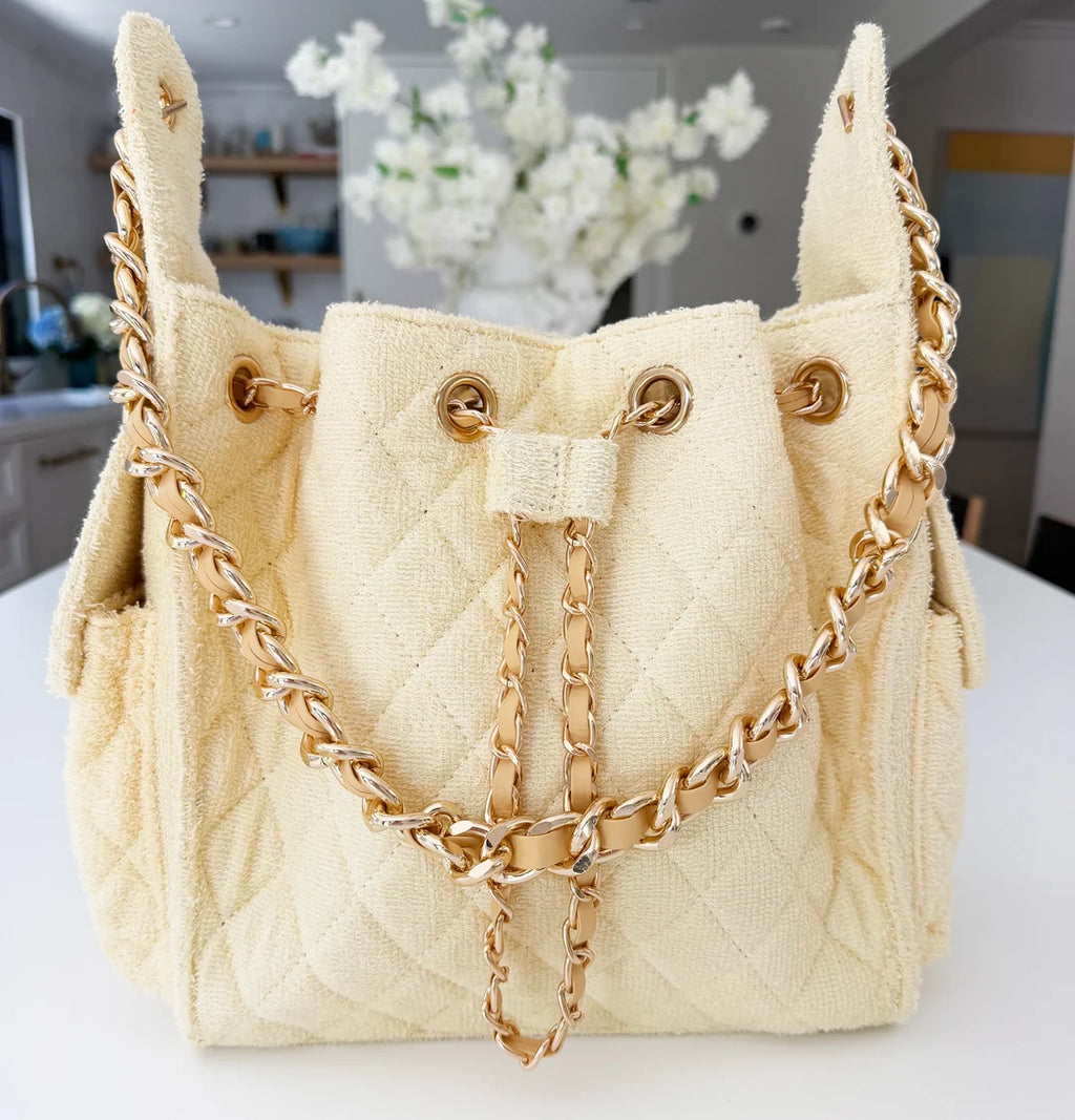 Bayshore Terry Cloth Bucket Bag Small - Butter Yellow