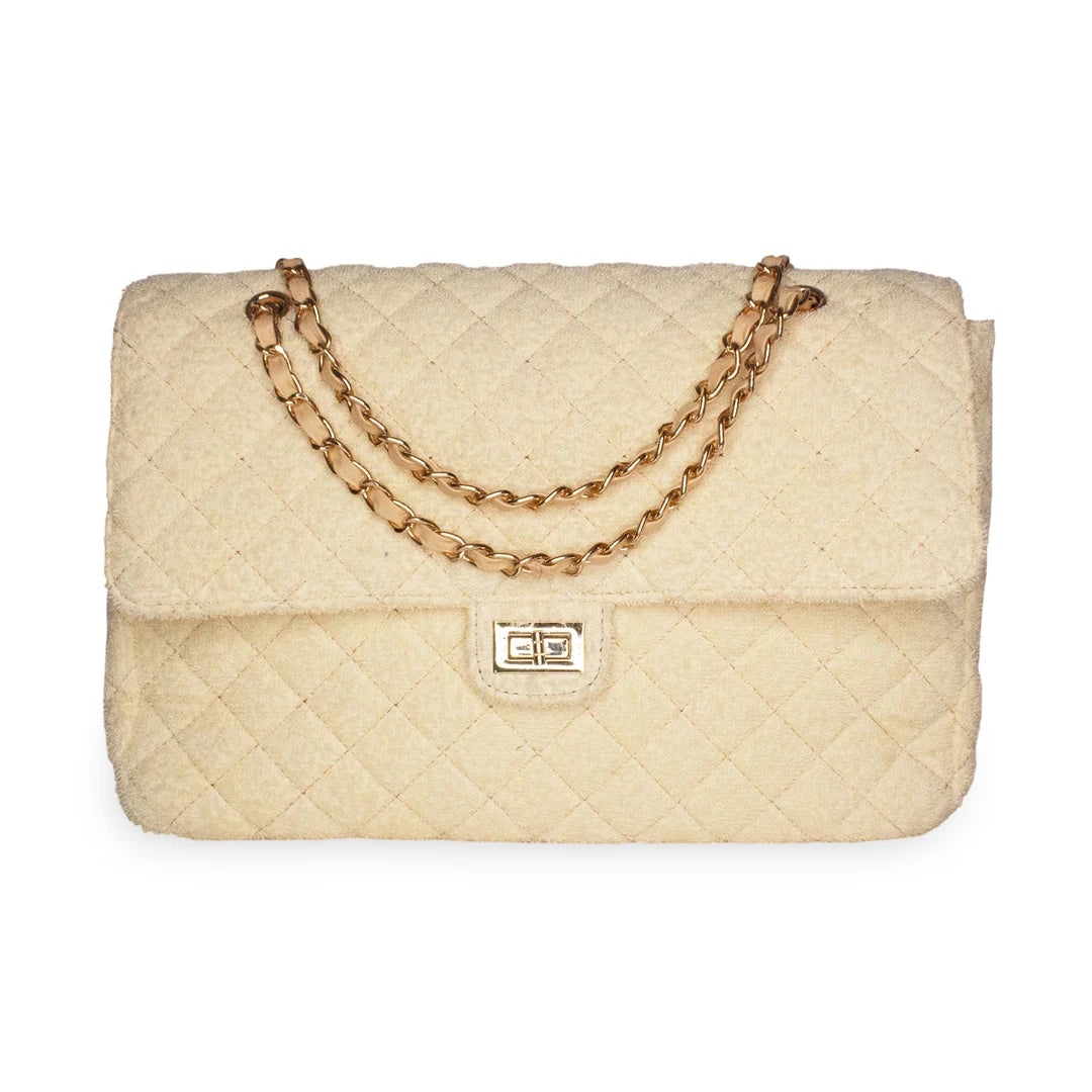 Shoreline Terry Cloth Shoulder Bag Medium - Butter yellow
