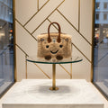 Whimsical Luxury Meadow Teddy Sherpa Bag with Cute Feet