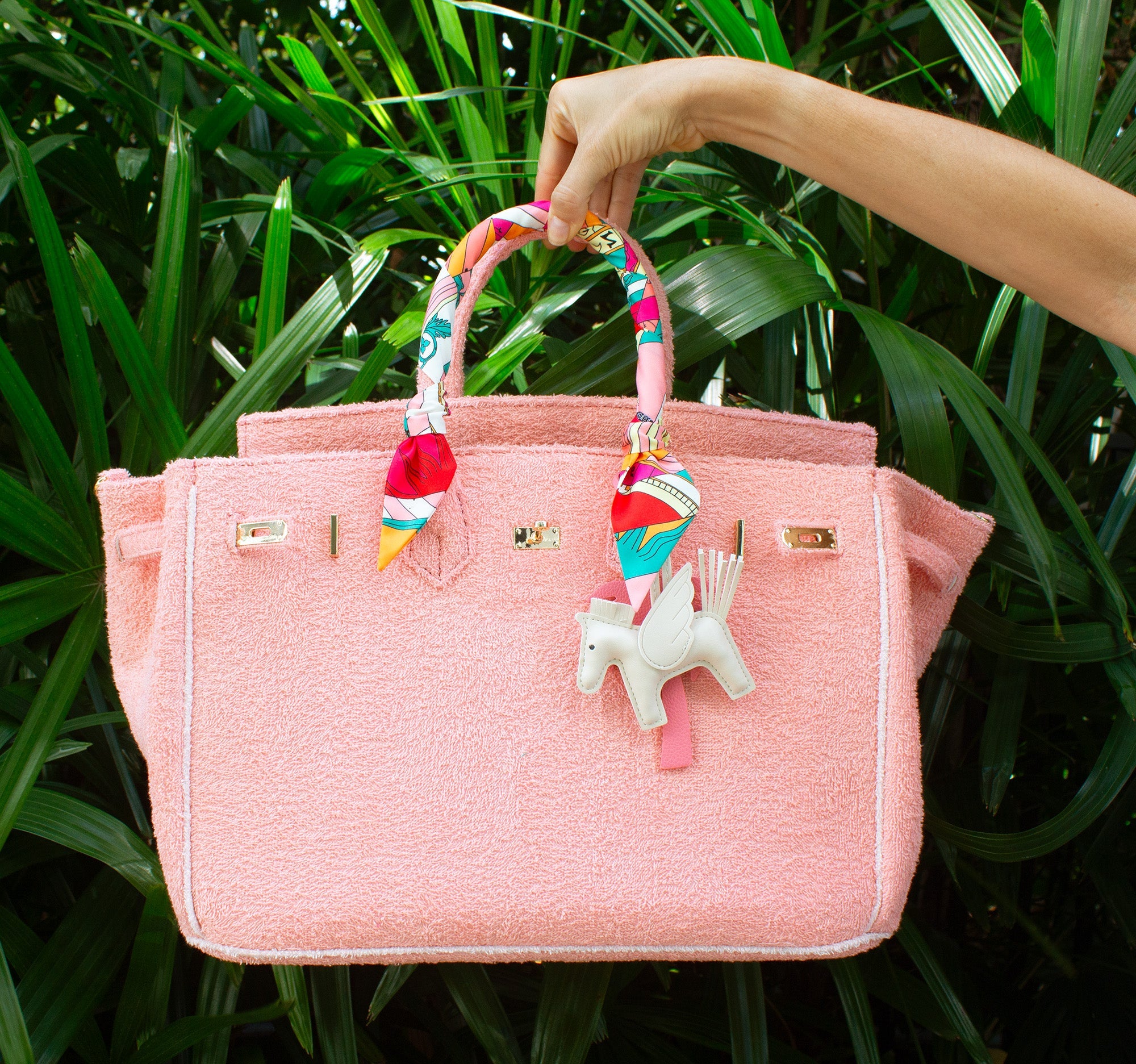 Seaside Terrycloth Tote - CORAL