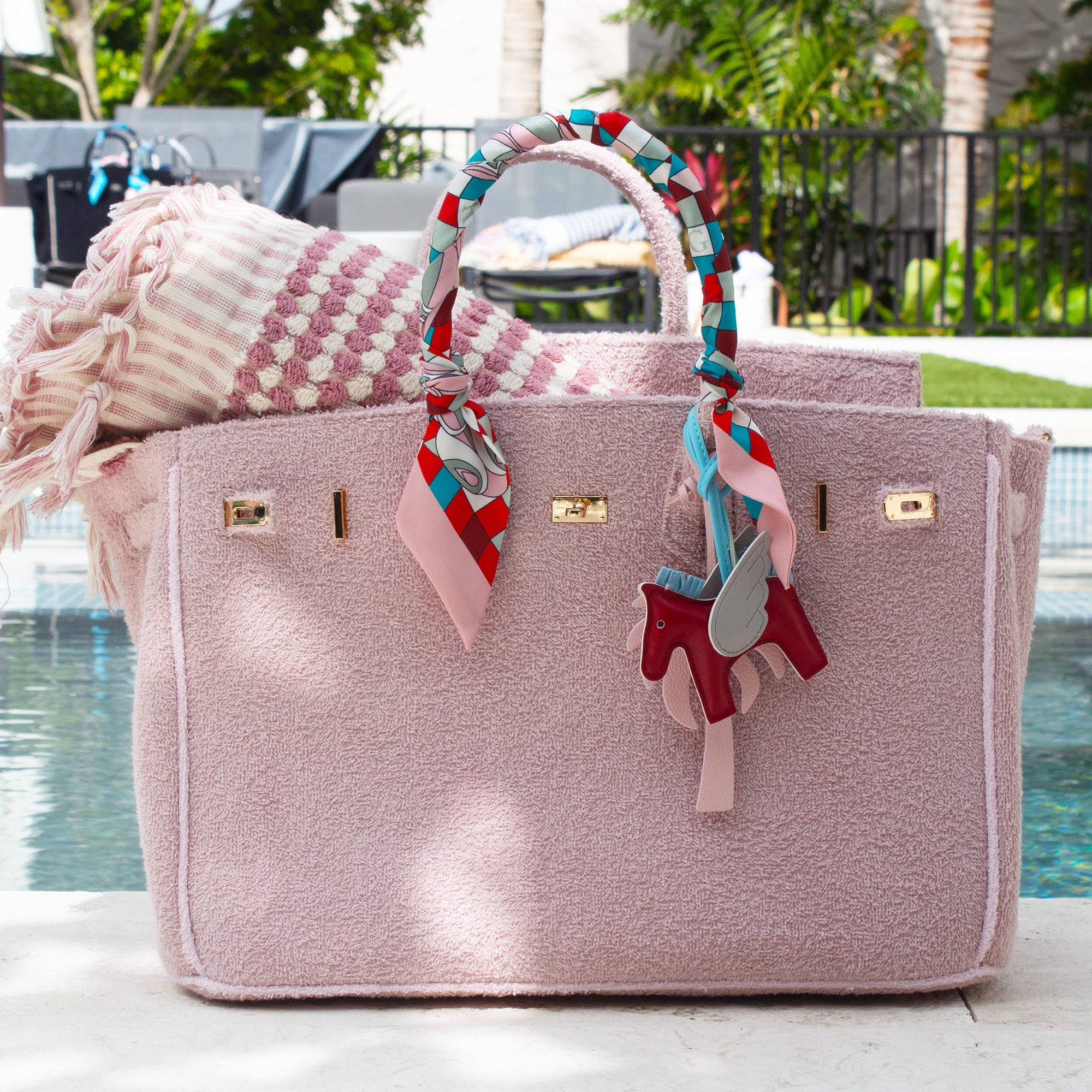 Seaside Terrycloth Tote - DUSTYROSE
