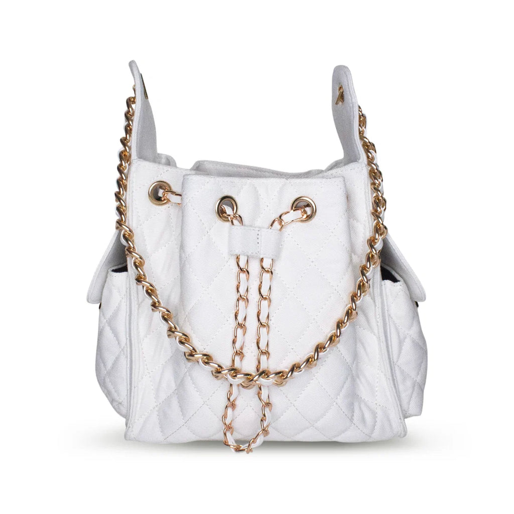 Bayshore Terry Cloth Bucket Bag - White Denim