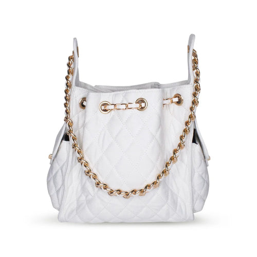 Bayshore Terry Cloth Bucket Bag - White Denim