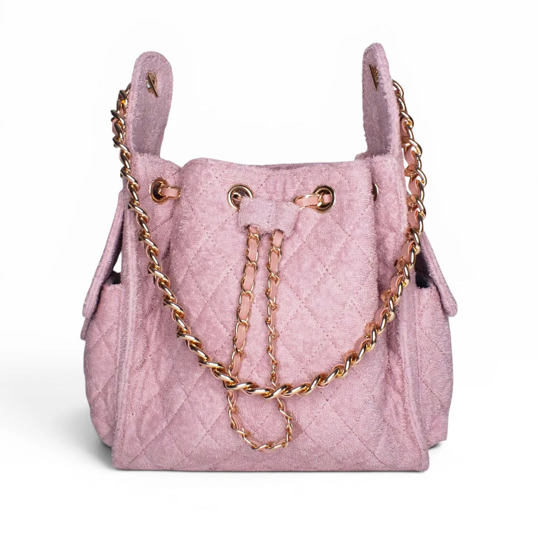 Bayshore Terry Cloth Bucket Bag Small - Dusty Rose