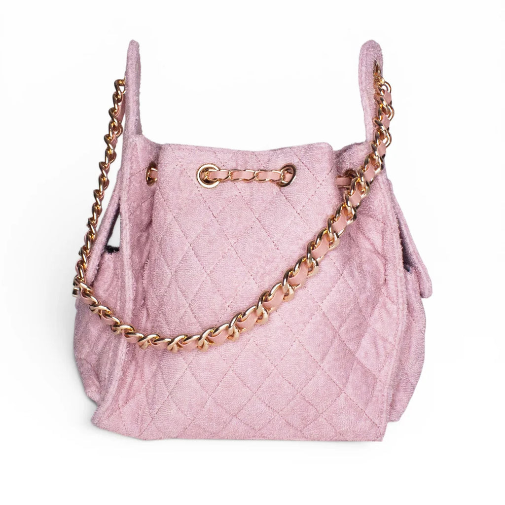 Bayshore Terry Cloth Bucket Bag Small - Dusty Rose