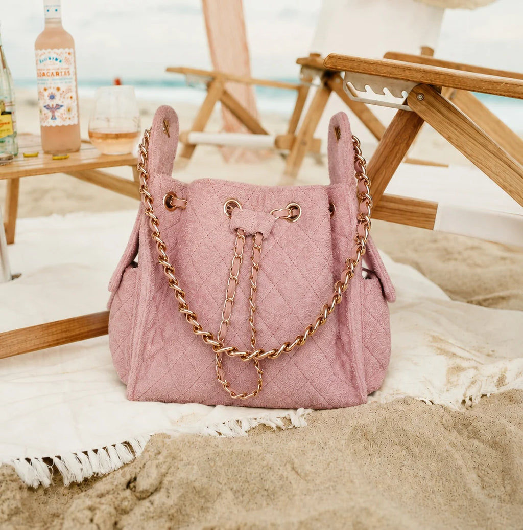 Bayshore Terry Cloth Bucket Bag Small - Dusty Rose