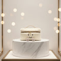 Creamy White Teddy Vanity Case-Luxury Inspired Cozy Sherpa Clutch
