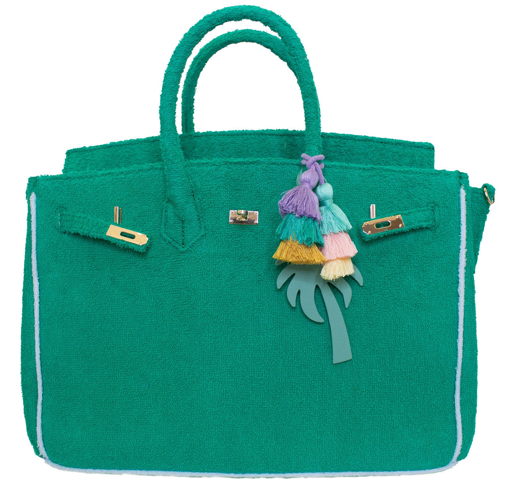 Seaside Terrycloth Tote - EMERALD GREEN