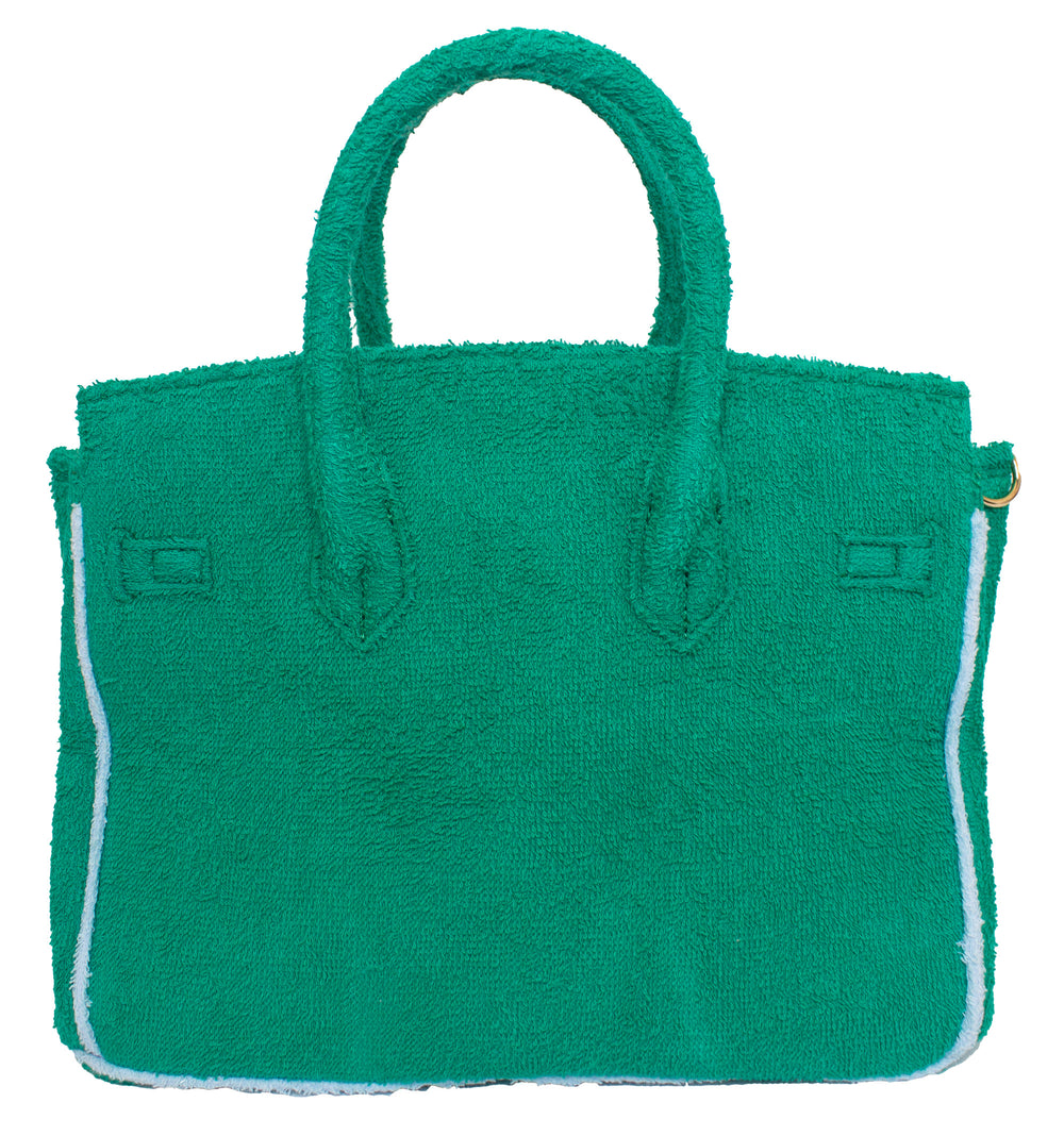 Seaside Terrycloth Tote - EMERALD GREEN
