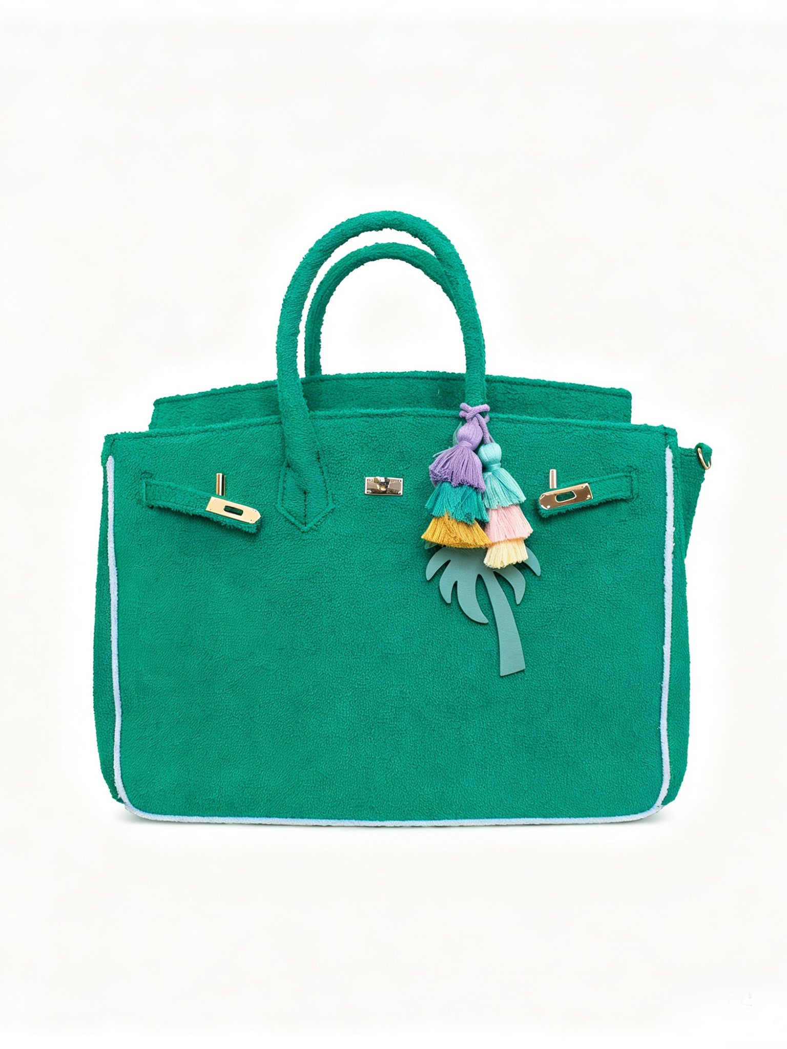 Seaside Terrycloth Tote - EMERALD GREEN
