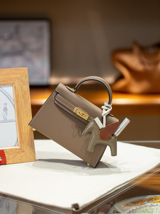 kelly bag taupe -100% cowhide