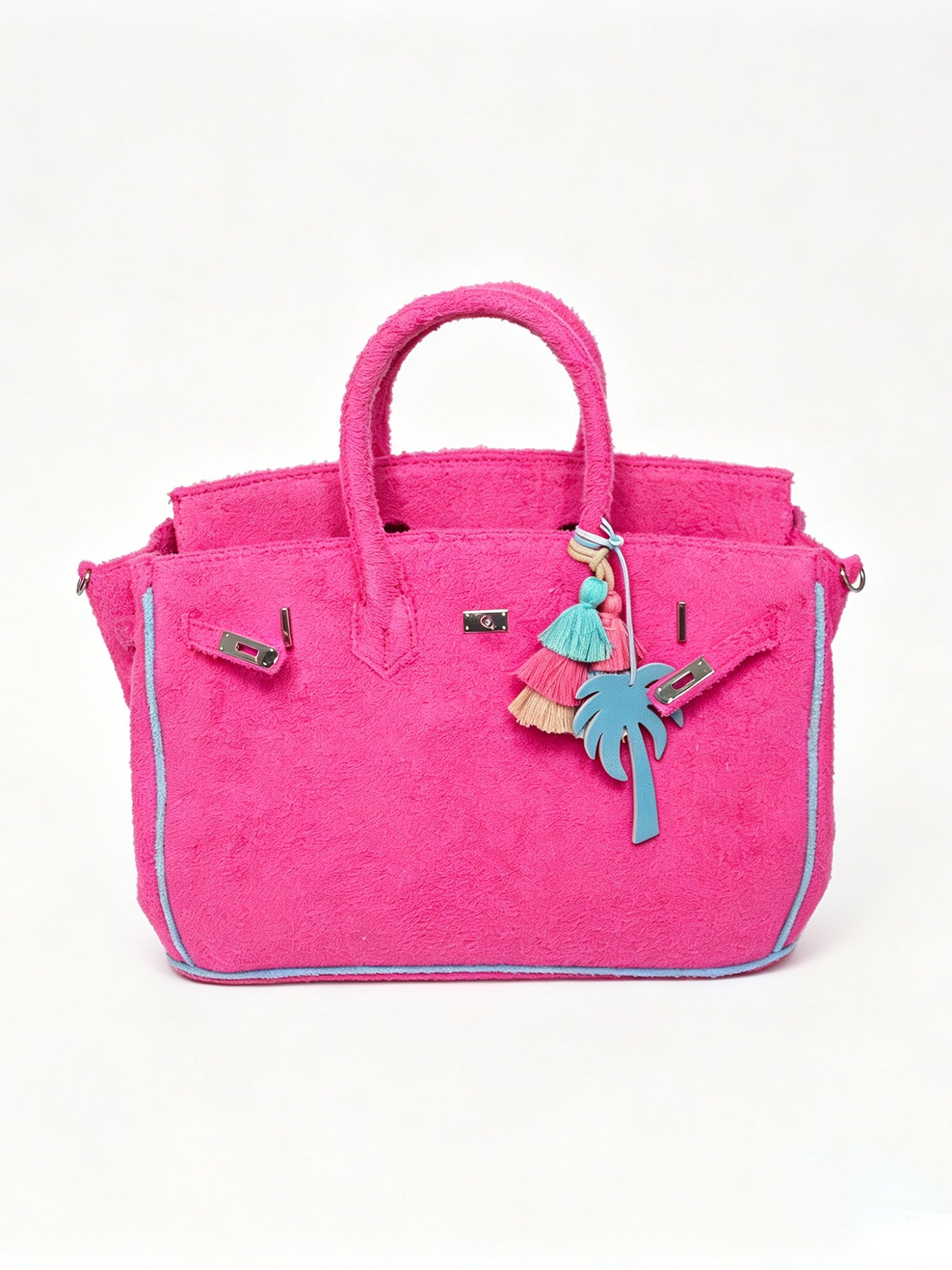 Seaside Terrycloth Tote - FUCHSIA