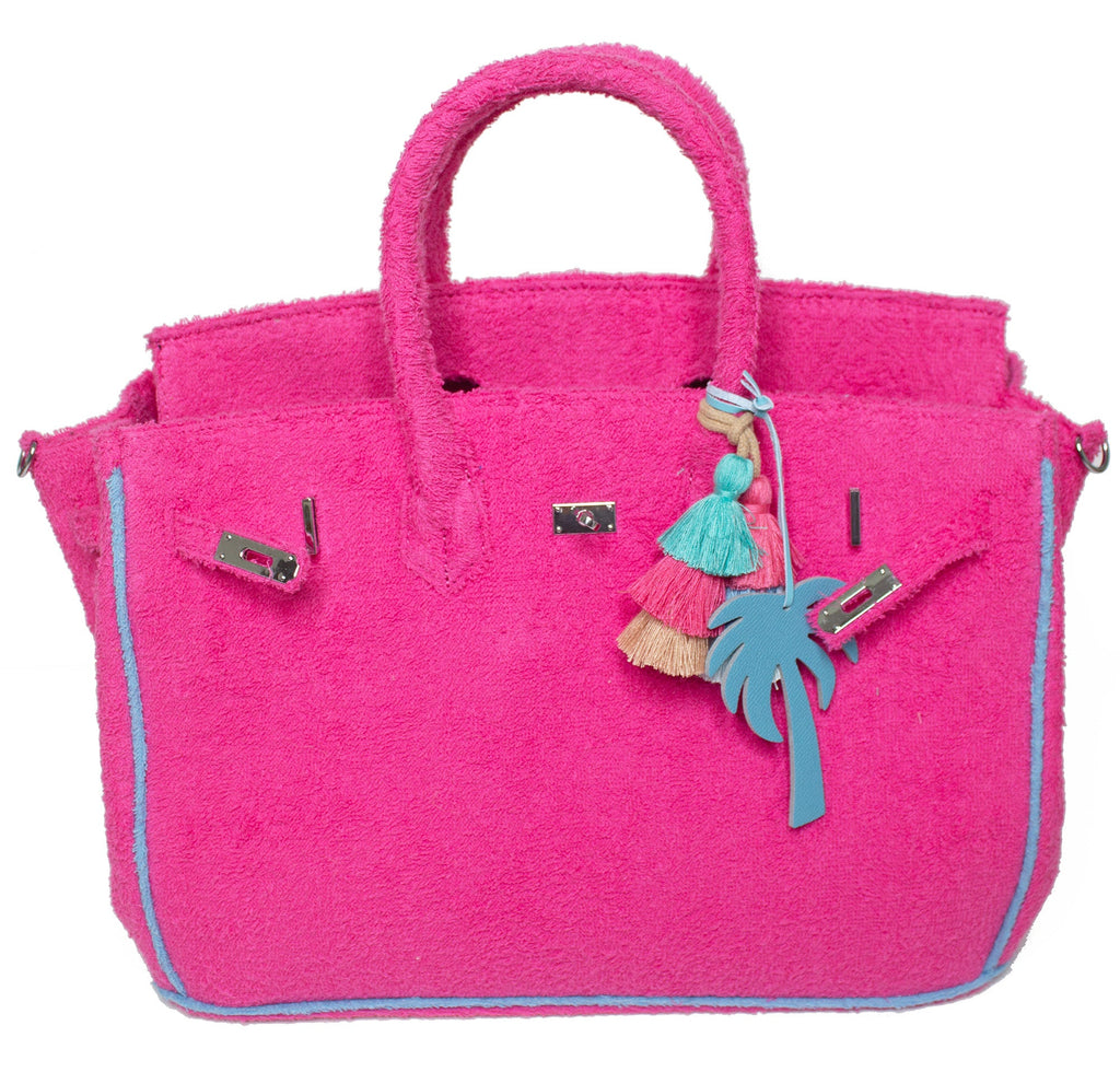 Seaside Terrycloth Tote - FUCHSIA