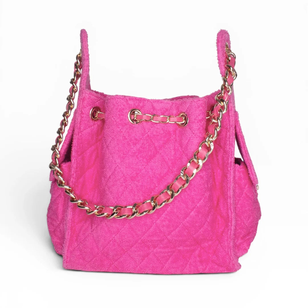 Bayshore Terry Cloth Bucket Bag Small - Fuchsia