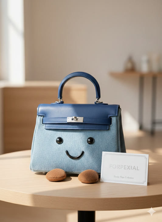 Classic Denim Fluff Bag-ready stock