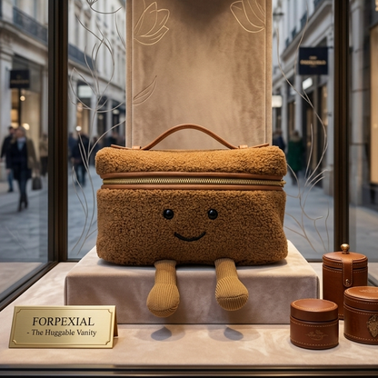 "Chestnut Feet" Fluffy Vanity Bag – Whimsical Luxury Sherpa Pouch