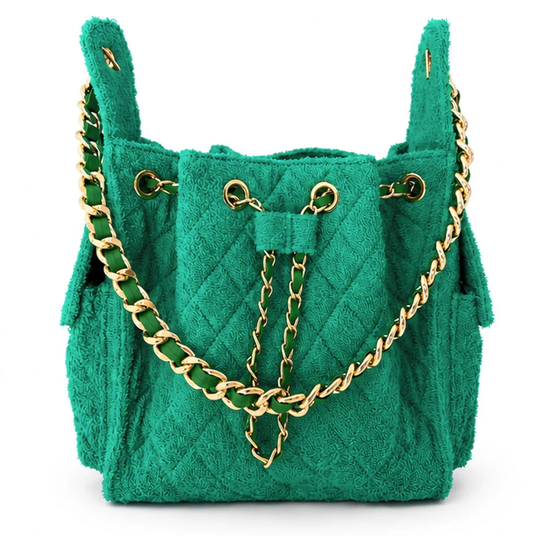 Bayshore Terry Cloth Bucket Bag Small - Kelly Green