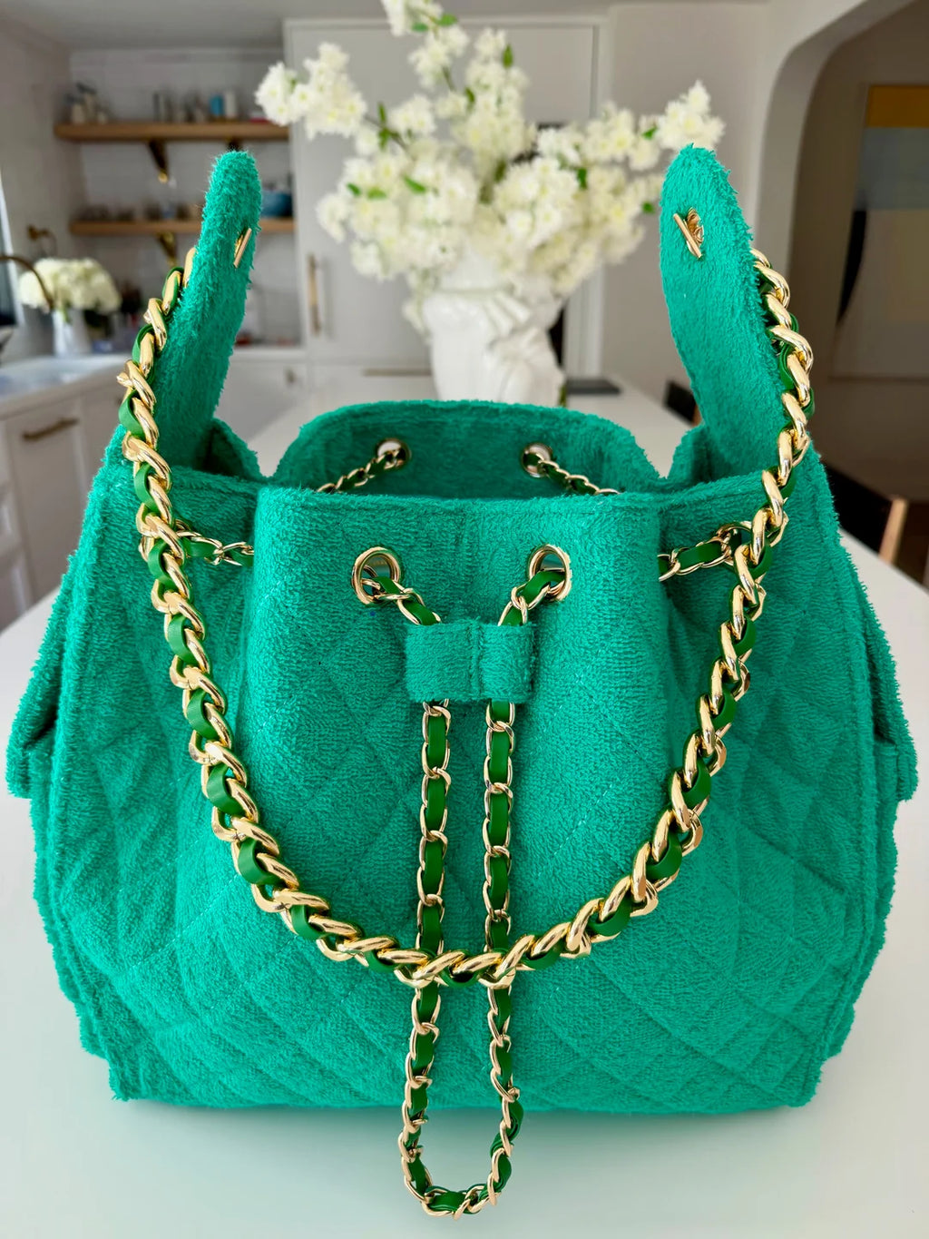 Bayshore Terry Cloth Bucket Bag Medium - Kelly Green