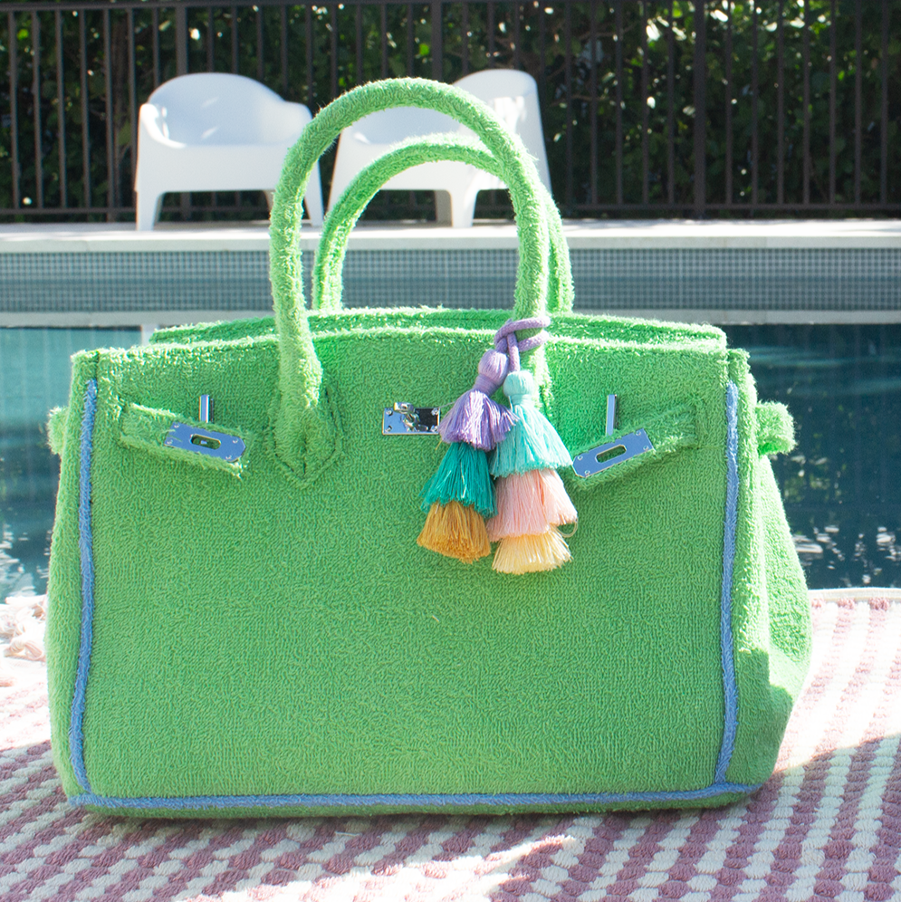 Seaside Terrycloth Tote - LIME