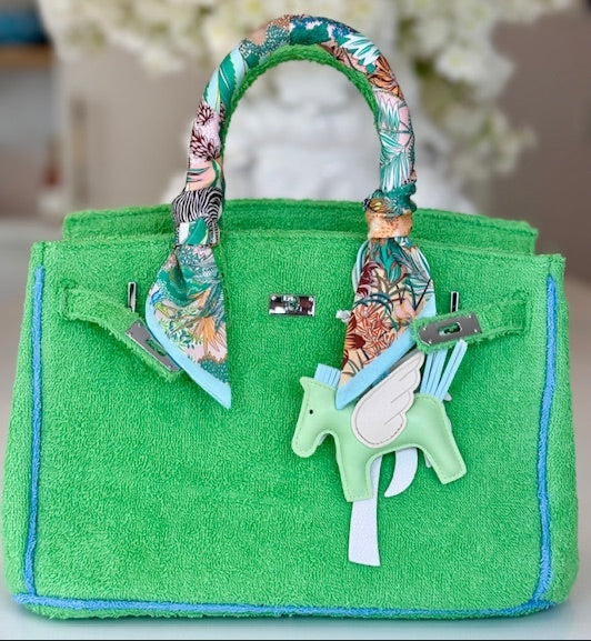 Seaside Terrycloth Tote - LIME