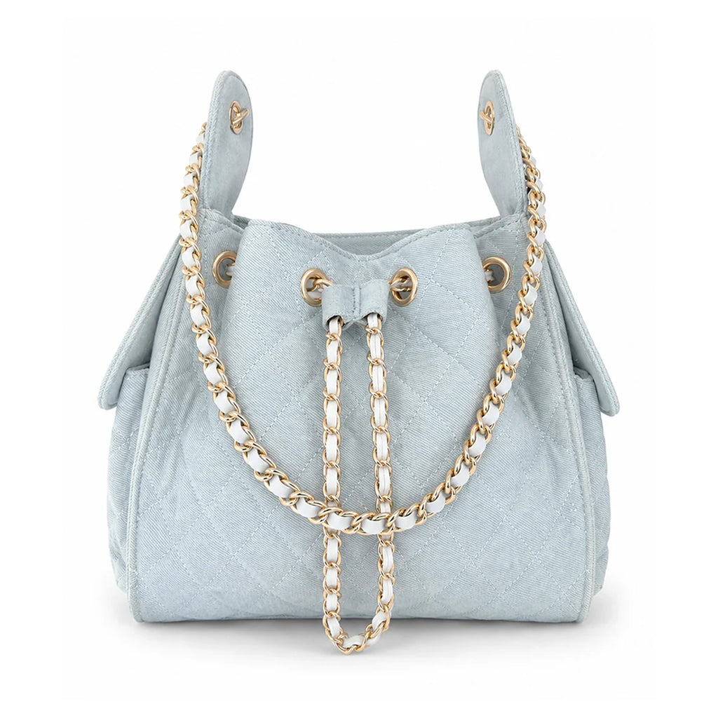 Bayshore Terry Cloth Bucket Bag Small - Light Wash Denim