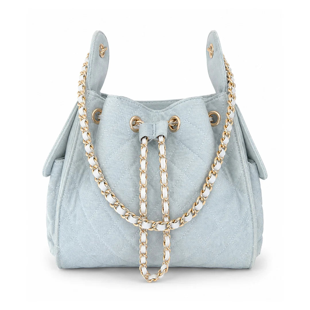 Bayshore Terry Cloth Bucket Bag Small - Light Wash Denim