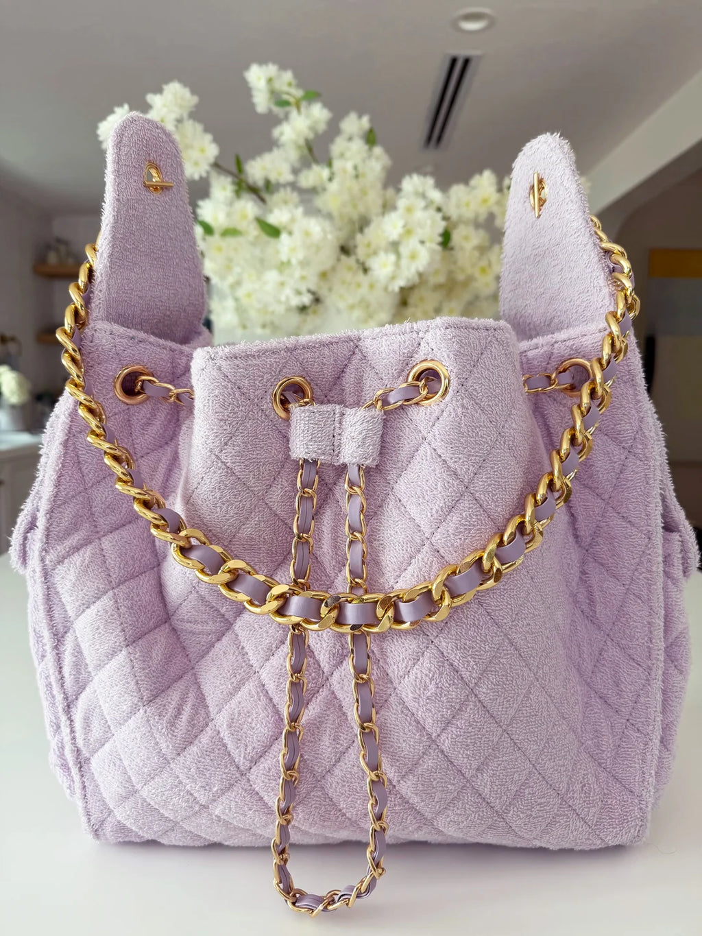 Bayshore Terry Cloth Bucket Bag Medium - Lilac