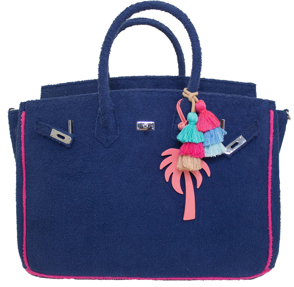 Seaside Terrycloth Tote - NAVY