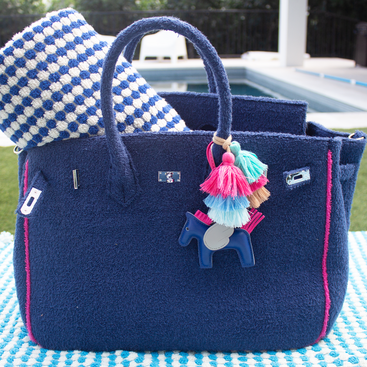 Seaside Terrycloth Tote - NAVY