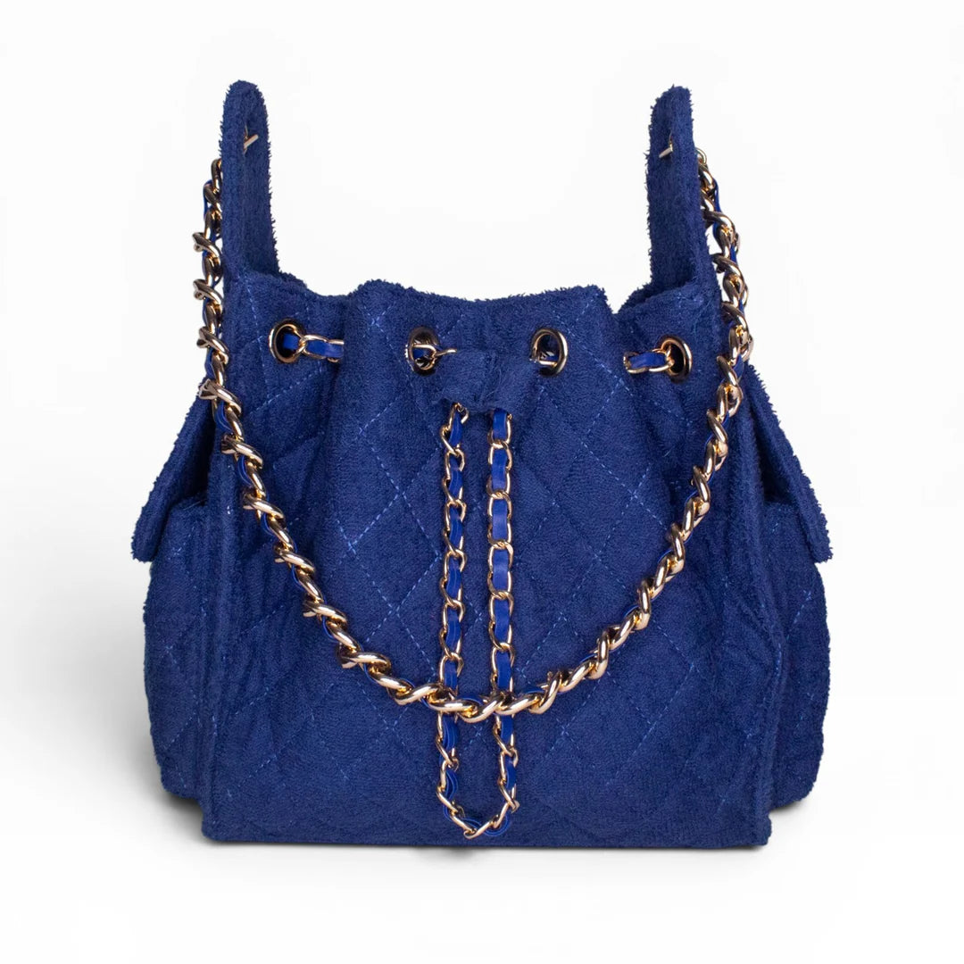 Bayshore Terry Cloth Bucket Bag Small - Navy