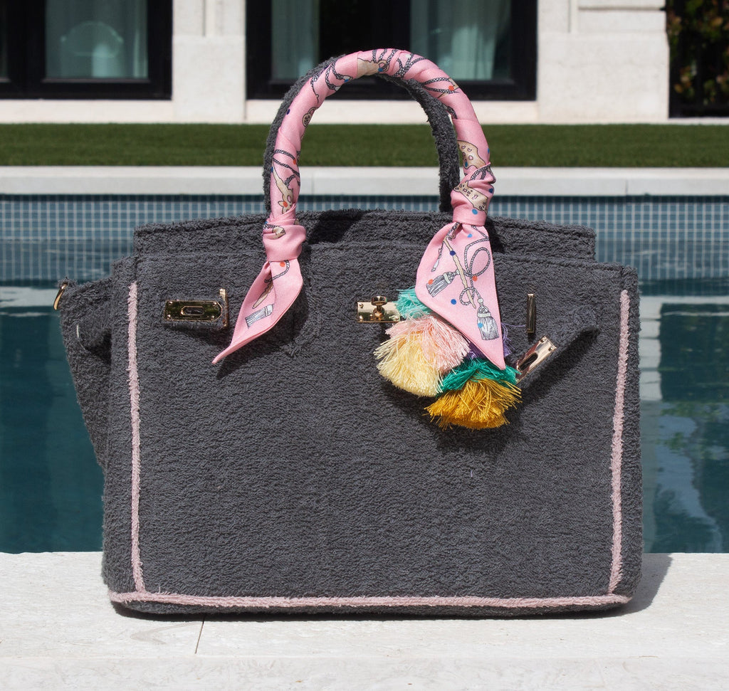 Seaside Terrycloth Tote - SLATEGREY