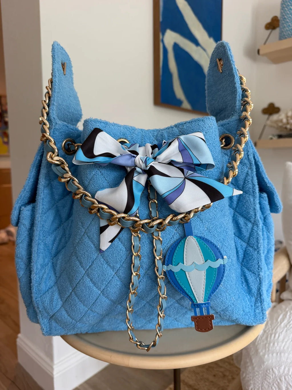 Bayshore Terry Cloth Bucket Bag Medium - Sky Blue