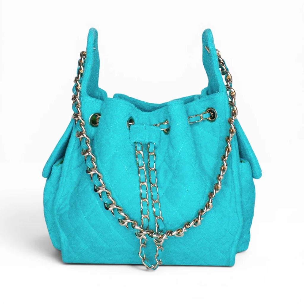 Bayshore Terry Cloth Bucket Bag Small - Turquoise