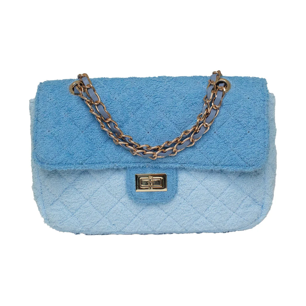 Shoreline Terry Cloth Shoulder Bag Small - Two Tone Blue