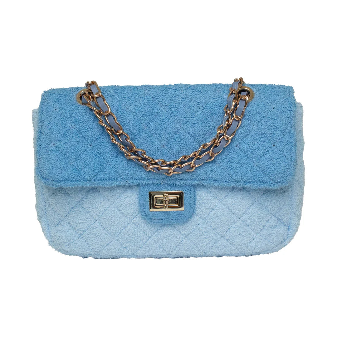Shoreline Terry Cloth Shoulder Bag Small - Two Tone Blue