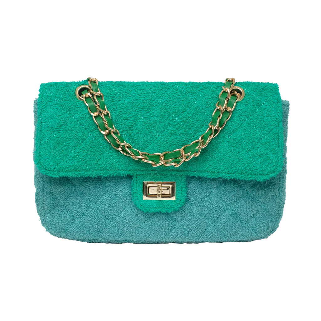 Shoreline Terry Cloth Shoulder Bag Small - Two Tone Green