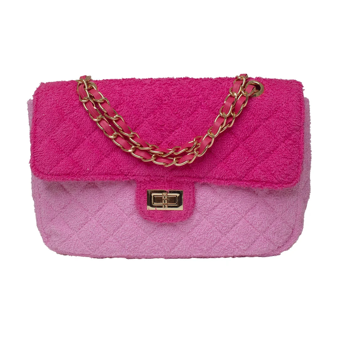 Shoreline Terry Cloth Shoulder Bag Small - Two Tone Pink