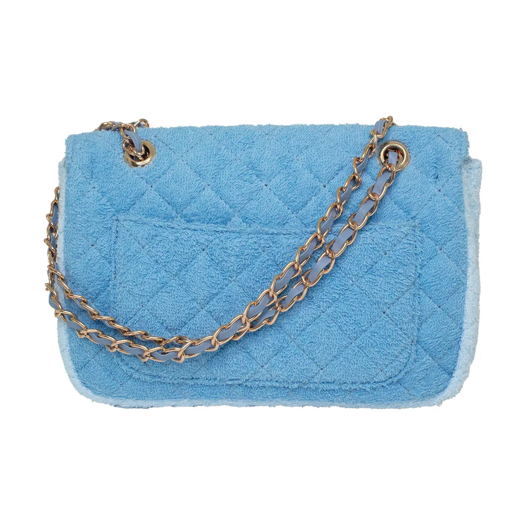Shoreline Terry Cloth Shoulder Bag Small - Two Tone Blue