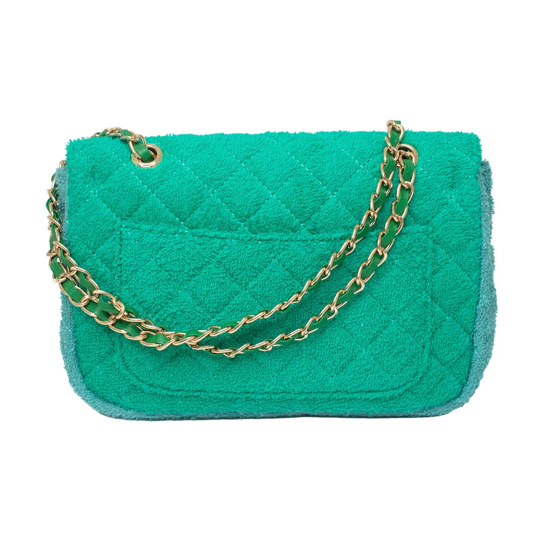 Shoreline Terry Cloth Shoulder Bag Small - Two Tone Green