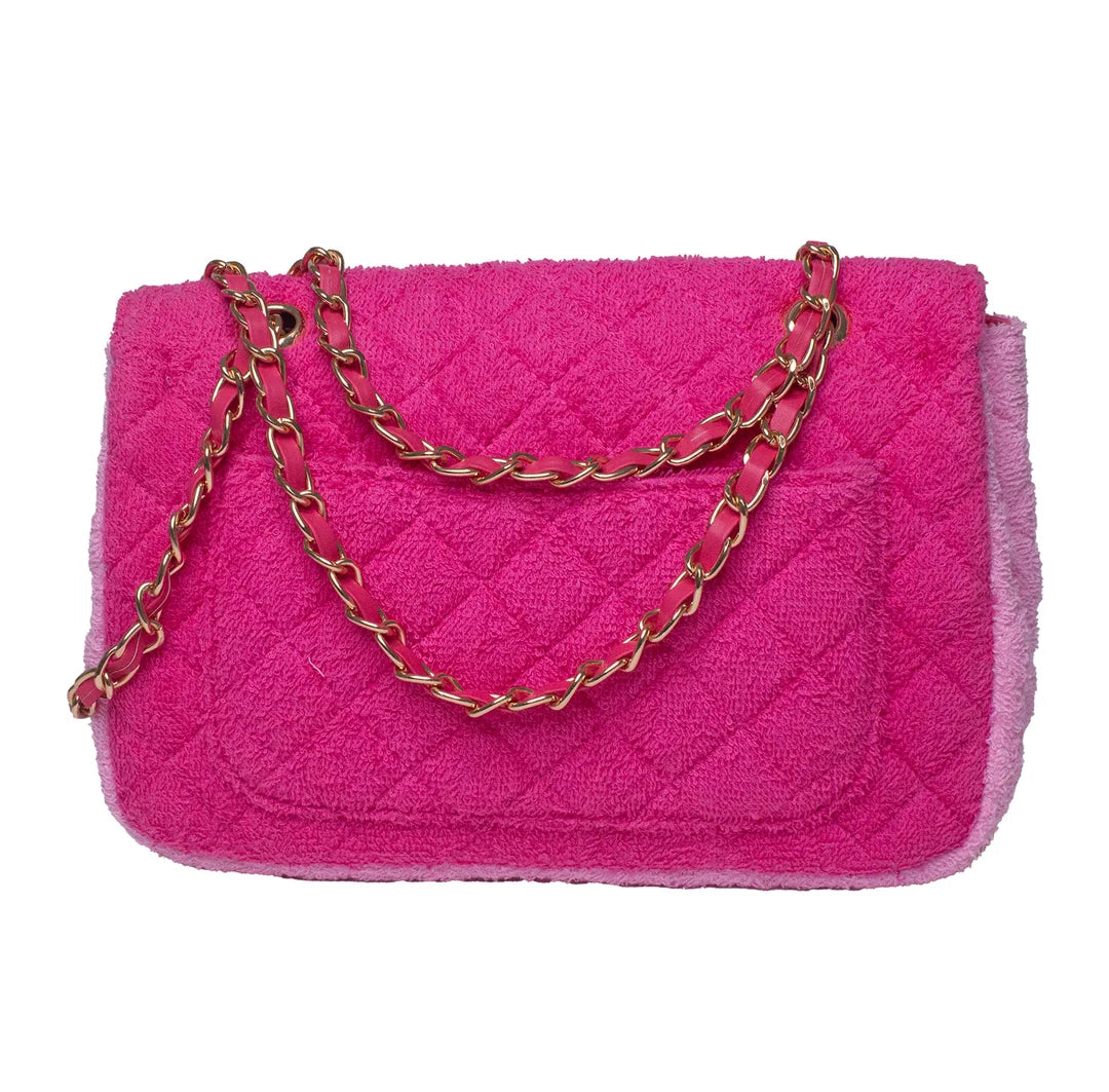 Shoreline Terry Cloth Shoulder Bag Small - Two Tone Pink