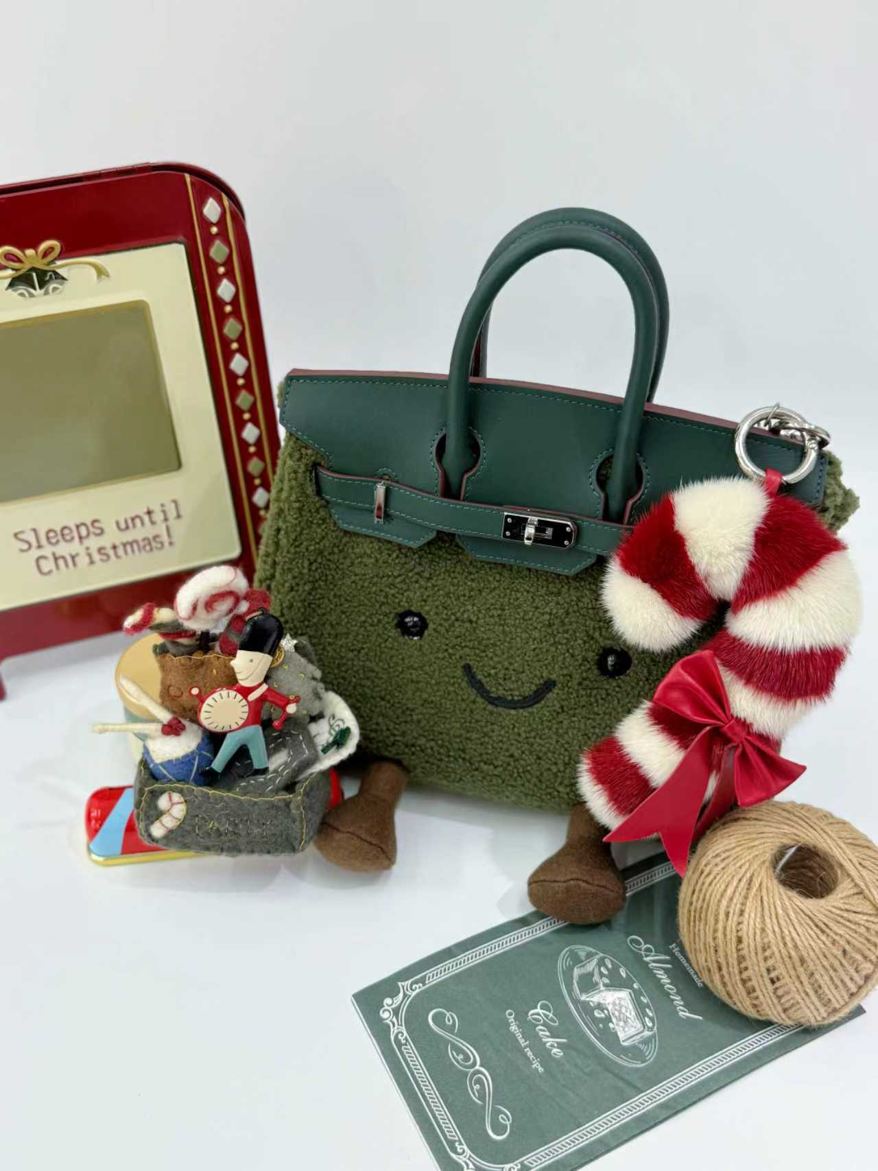 British Retro Moss Sherpa Tote (Classic Silhouette)