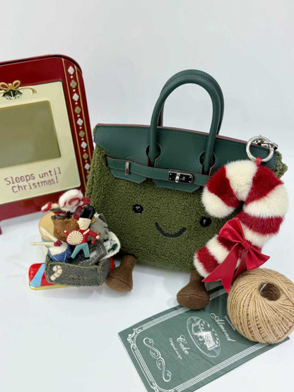 British Retro Moss Sherpa Tote (Classic Silhouette)