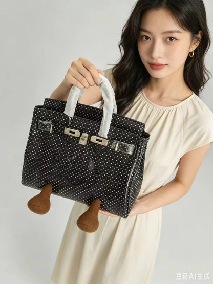 Retro French Polka Dot Fluffy Meadow Tote (Classic Silhouette)