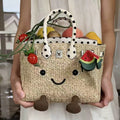 Sunshine Meadow Woven Straw Polka dot printing Tote Bag
