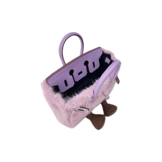 Adorable Light Purple Plush Handbag