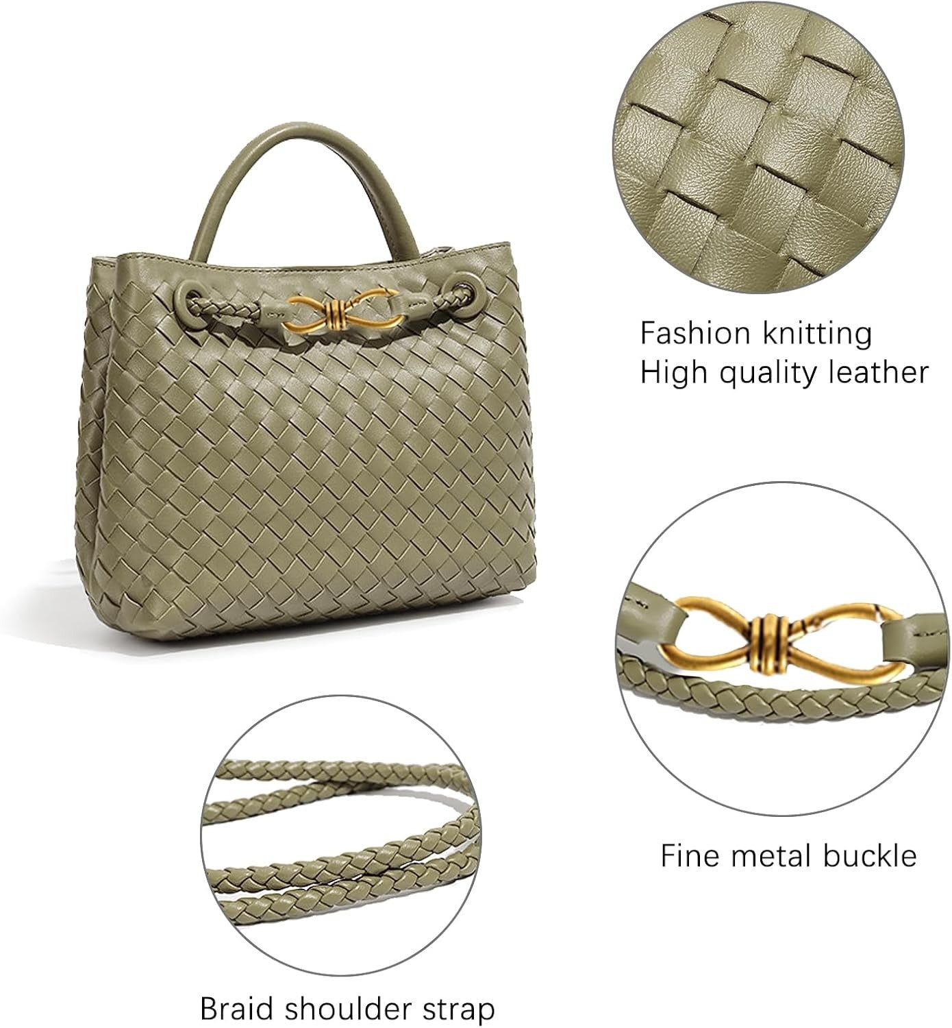 Woven Hobo Bags for Women Tote Bag, Woven Leather Shoulder Crossbody Bag Satchel Bag Woven Handbag Purses