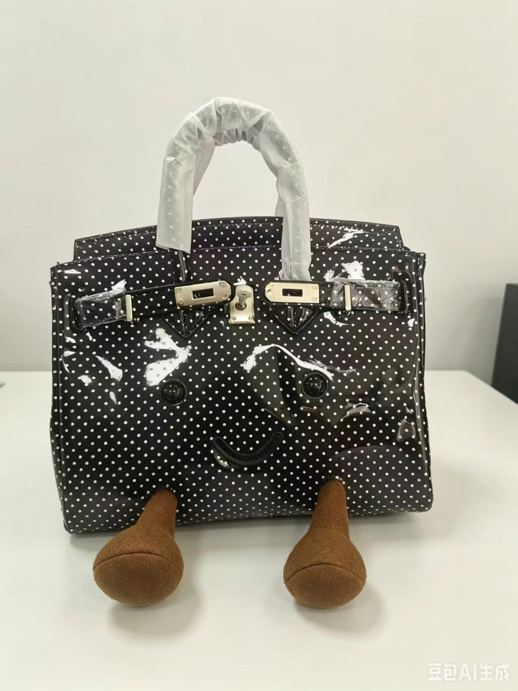Retro French Polka Dot Fluffy Meadow Tote (Classic Silhouette)