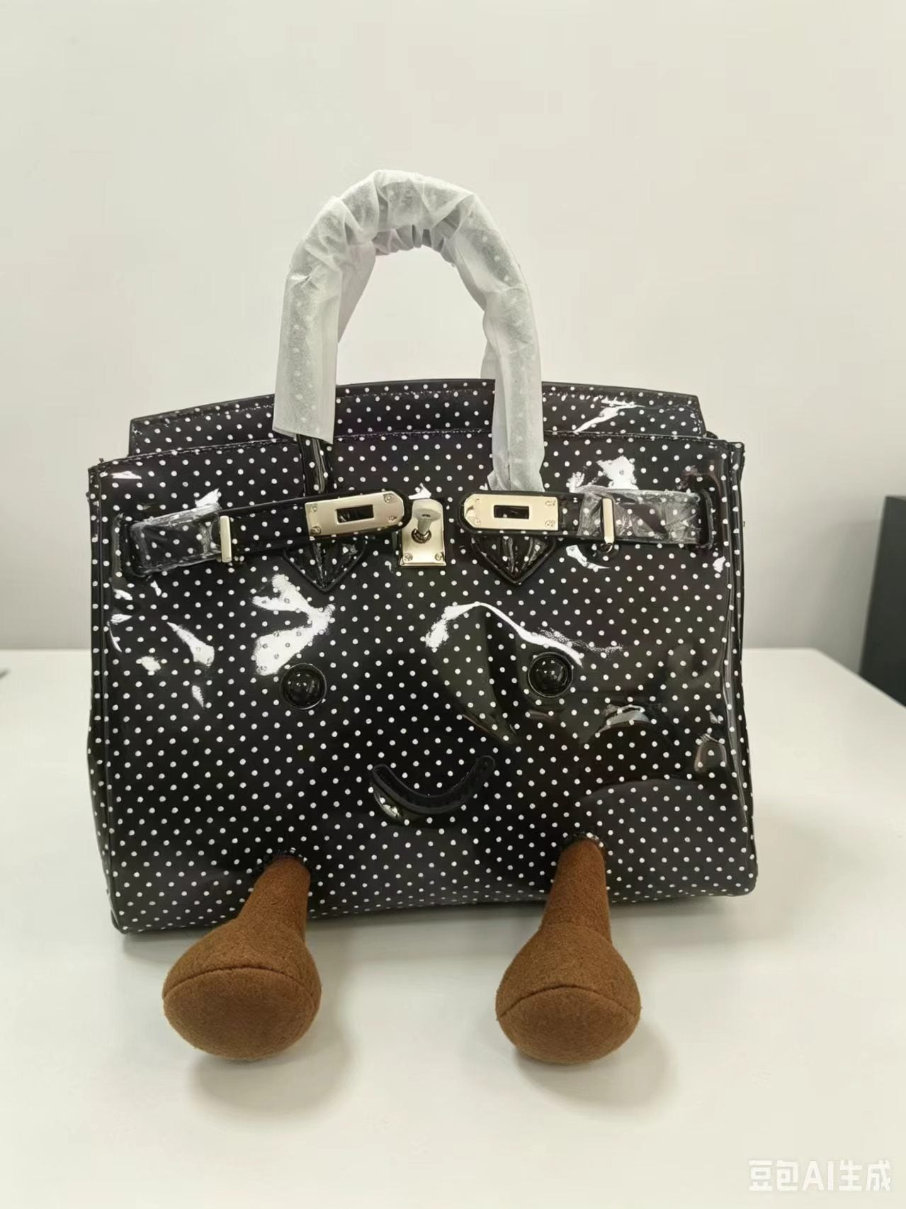 Retro French Polka Dot Fluffy Meadow Tote (Classic Silhouette)