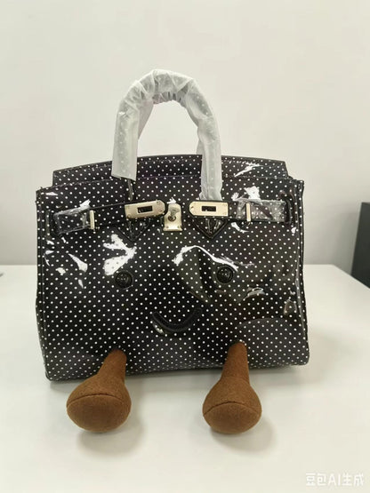 Retro French Polka Dot Fluffy Meadow Tote (Classic Silhouette)